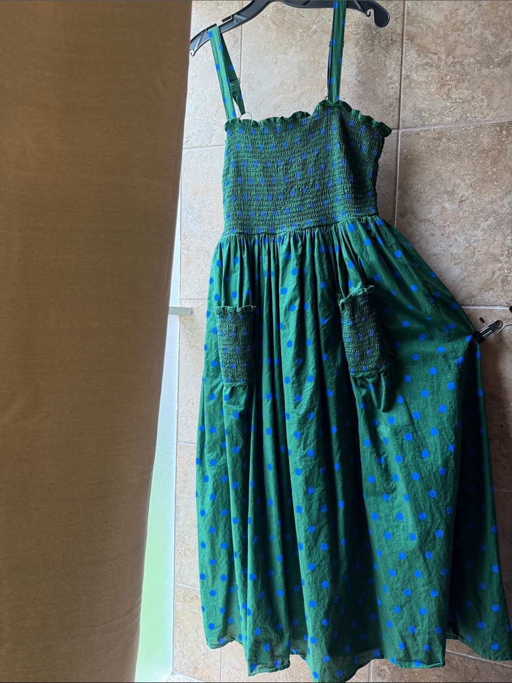 Anthropologie Pinnacle by Shruti Sancheti Smocked A-Line Midi Dress Pockets M - Picture 2 of 16